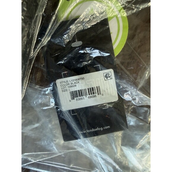 London Fog Womens Wool Double Breasted Peacoat With Scarf Pea Coat Black Large - Picture 8 of 12